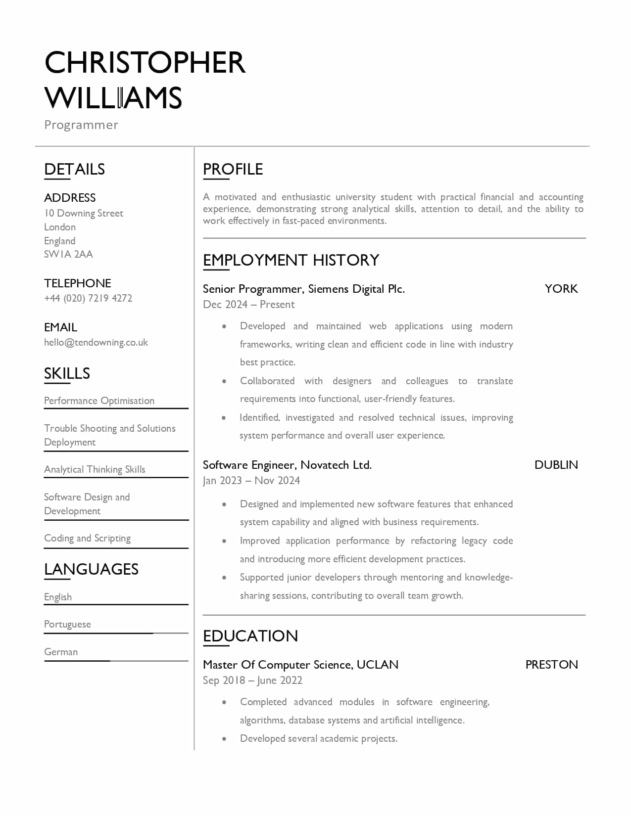 CV-Formatted