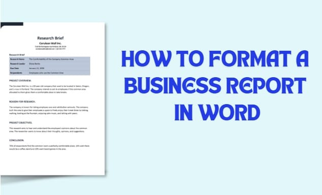 How to format a business report in Word